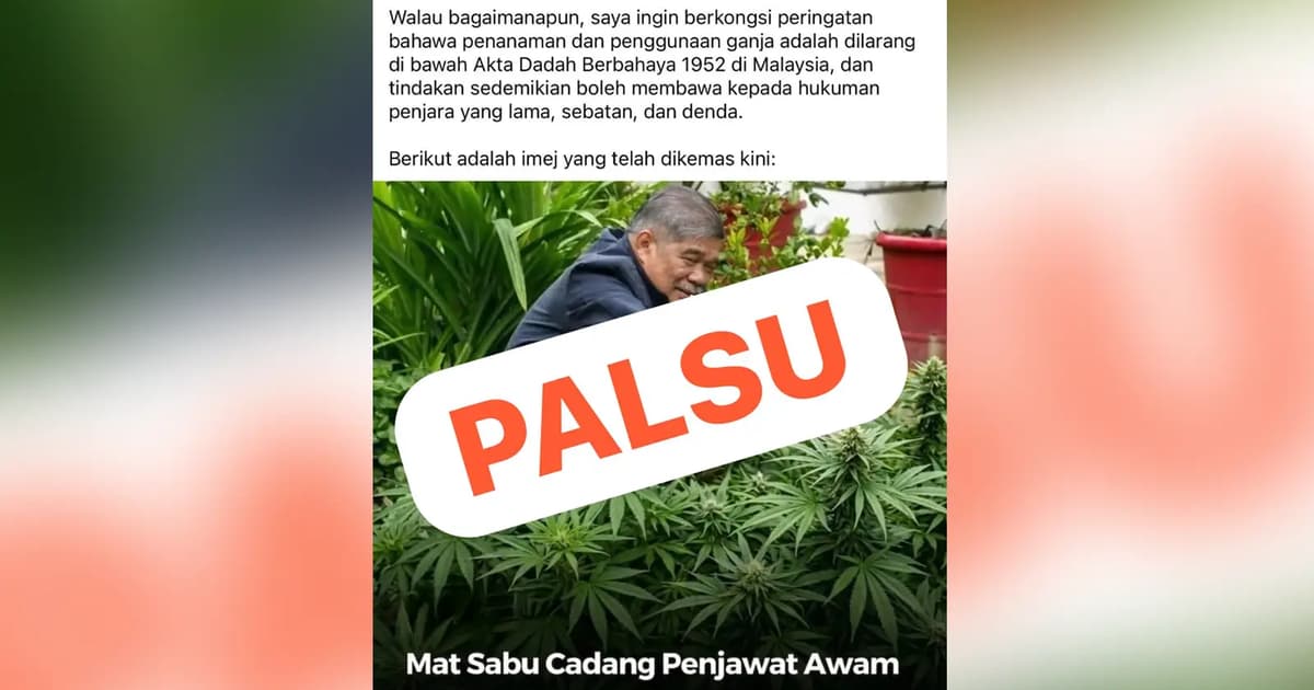 Imej palsu galak tanam ganja, pejabat Mat Sabu repot SKMM