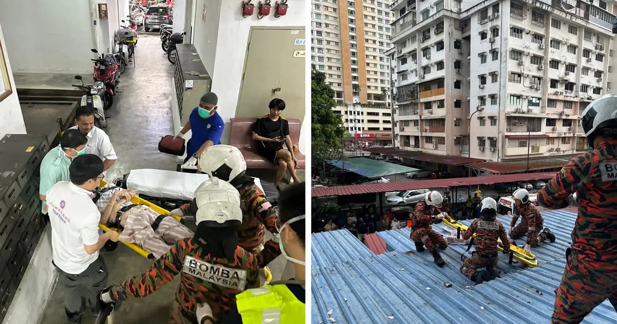 Man hurt after falling from 5th floor of flats in Jelutong