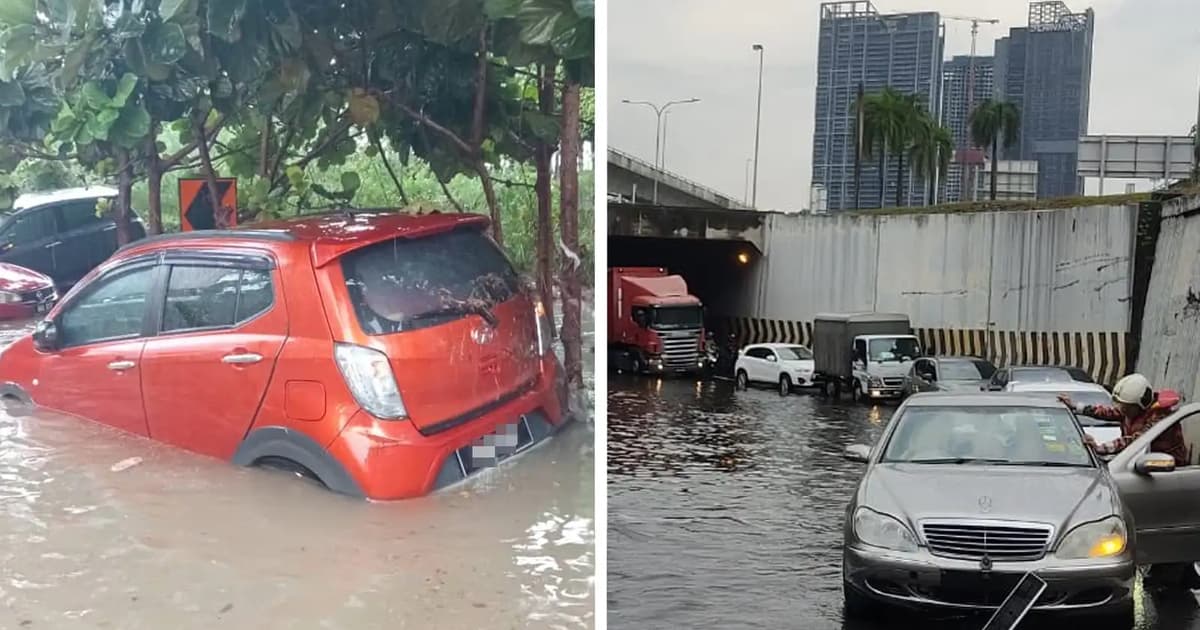 8 vehicles trapped in Klang Valley flash floods