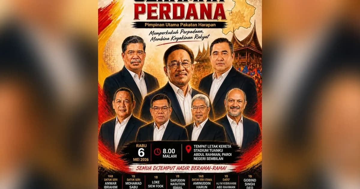Ceramah perdana PH di Paroi Rabu depan di tengah kemelut politik N Sembilan