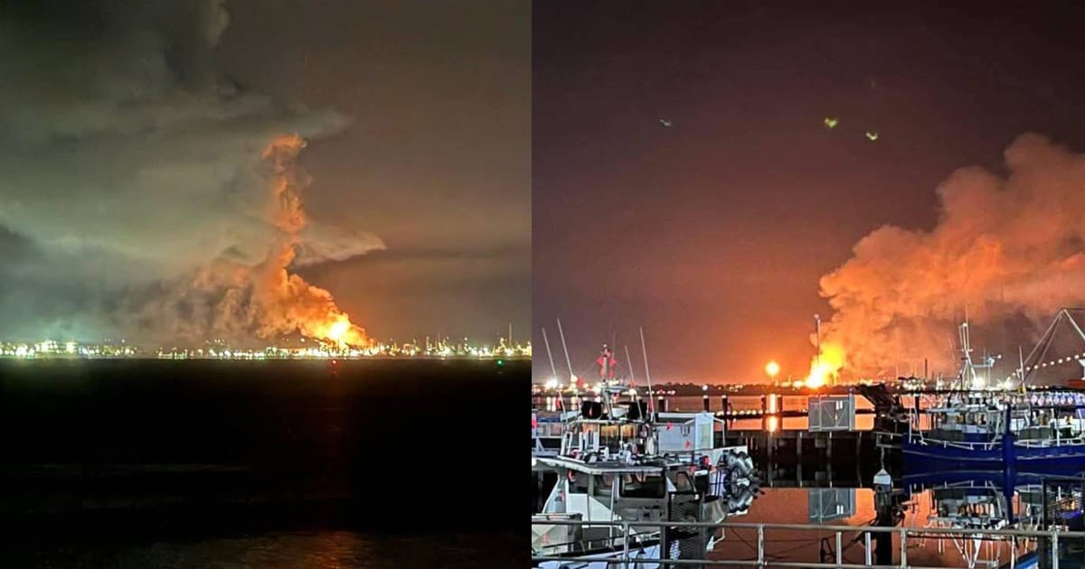 Explosions trigger large blaze at Australian fuel refinery