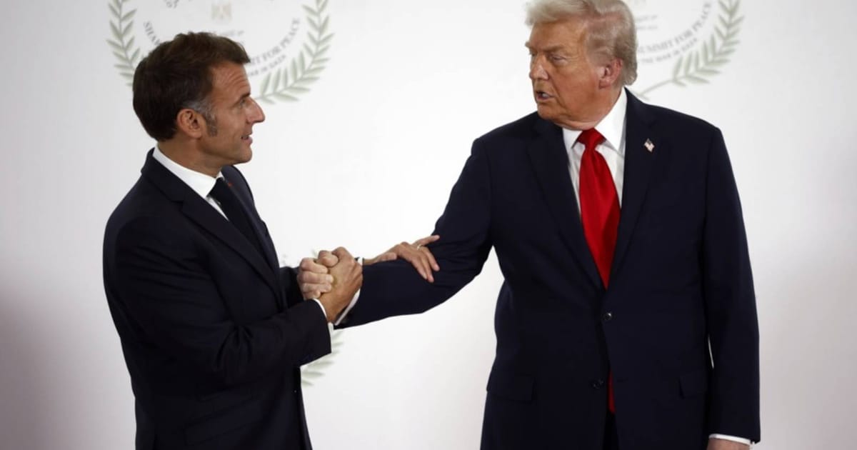 Trump takes a dig at Macron, saying wife treats him ‘badly’