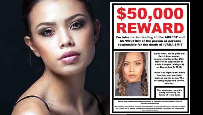 Family of Dutch model offers US$50,000 reward for tip-offs