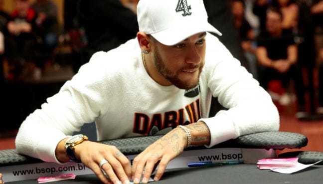 No dives, but bluffs aplenty as Neymar shows poker skills