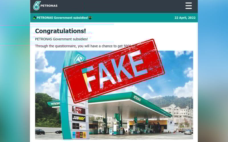 Fake Petronas lucky draw ad contains malware, say police