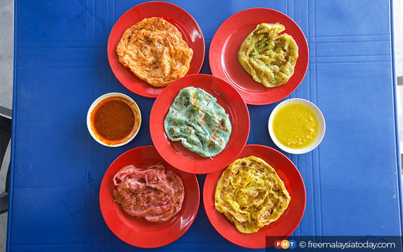 Roti canai secantik pelangi, seenak buah di Kuala Selangor