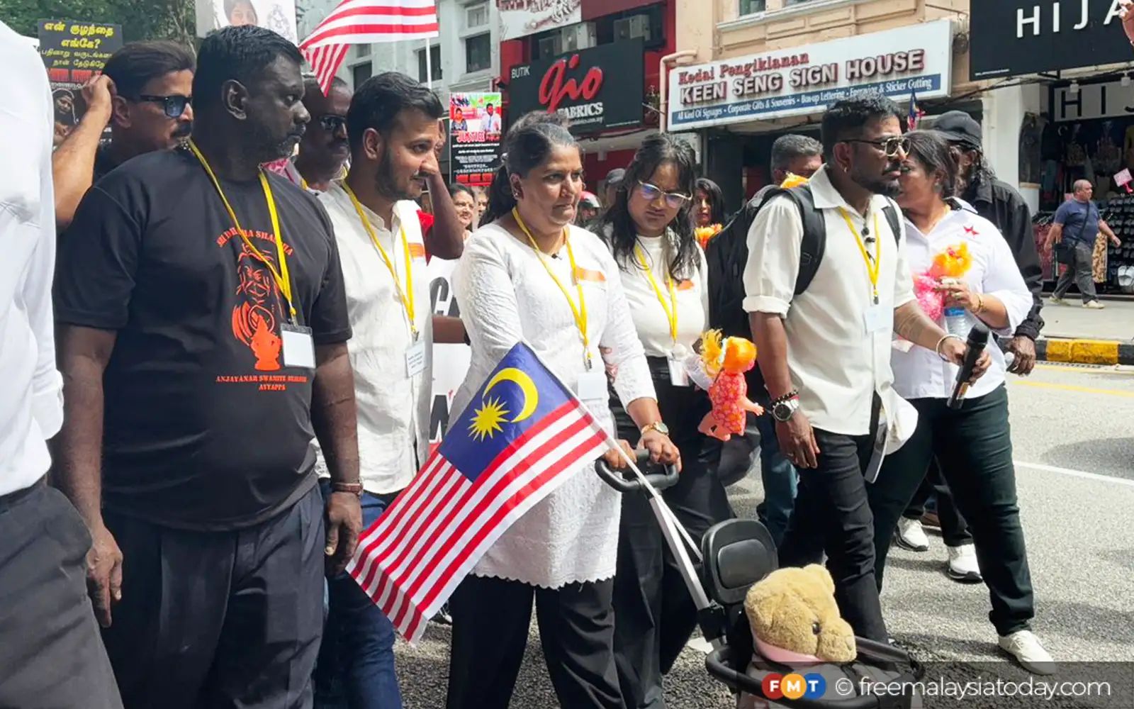 Indira Gandhi leads march to Bukit Aman calling for daughter’s return