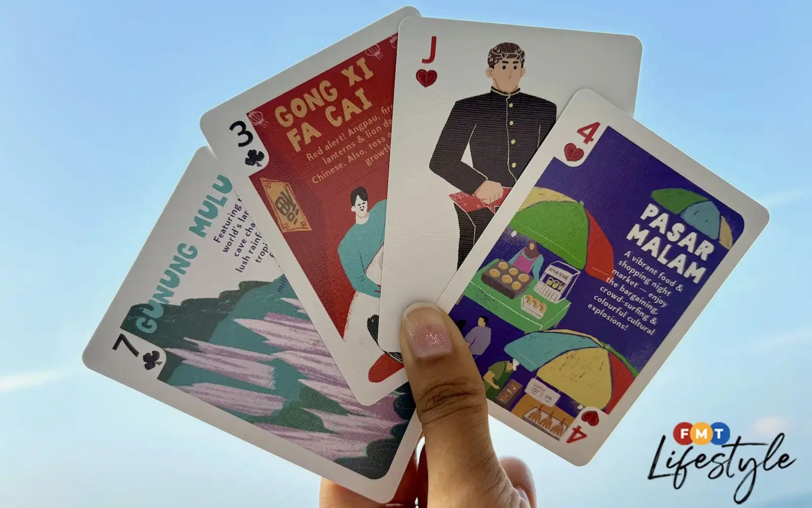 Malaysia, shuffled into a deck of cards