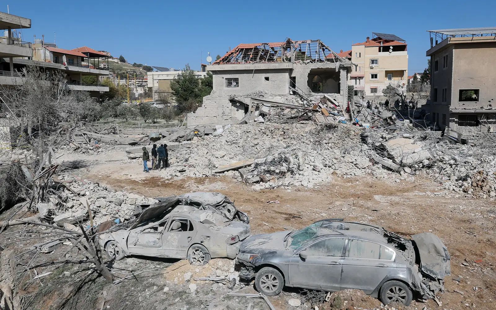 Bednayel, timur Lubnan selepas serangan udara Israel pada Jumaat. (Gambar EPA Images) 21226