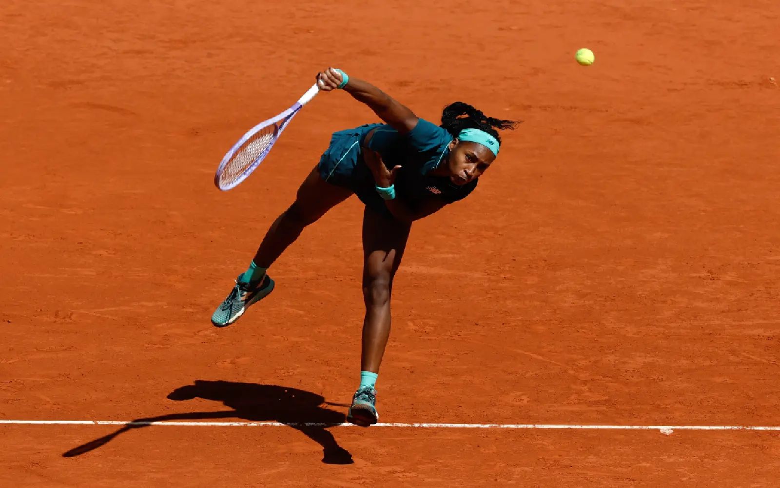 Coco Gauff of USA in action during her third round match against Sorana Cirstea of Romania at the Madrid Open tennis tournament in Madrid, Spain, 26 April 2026. EPA/Chema Moya