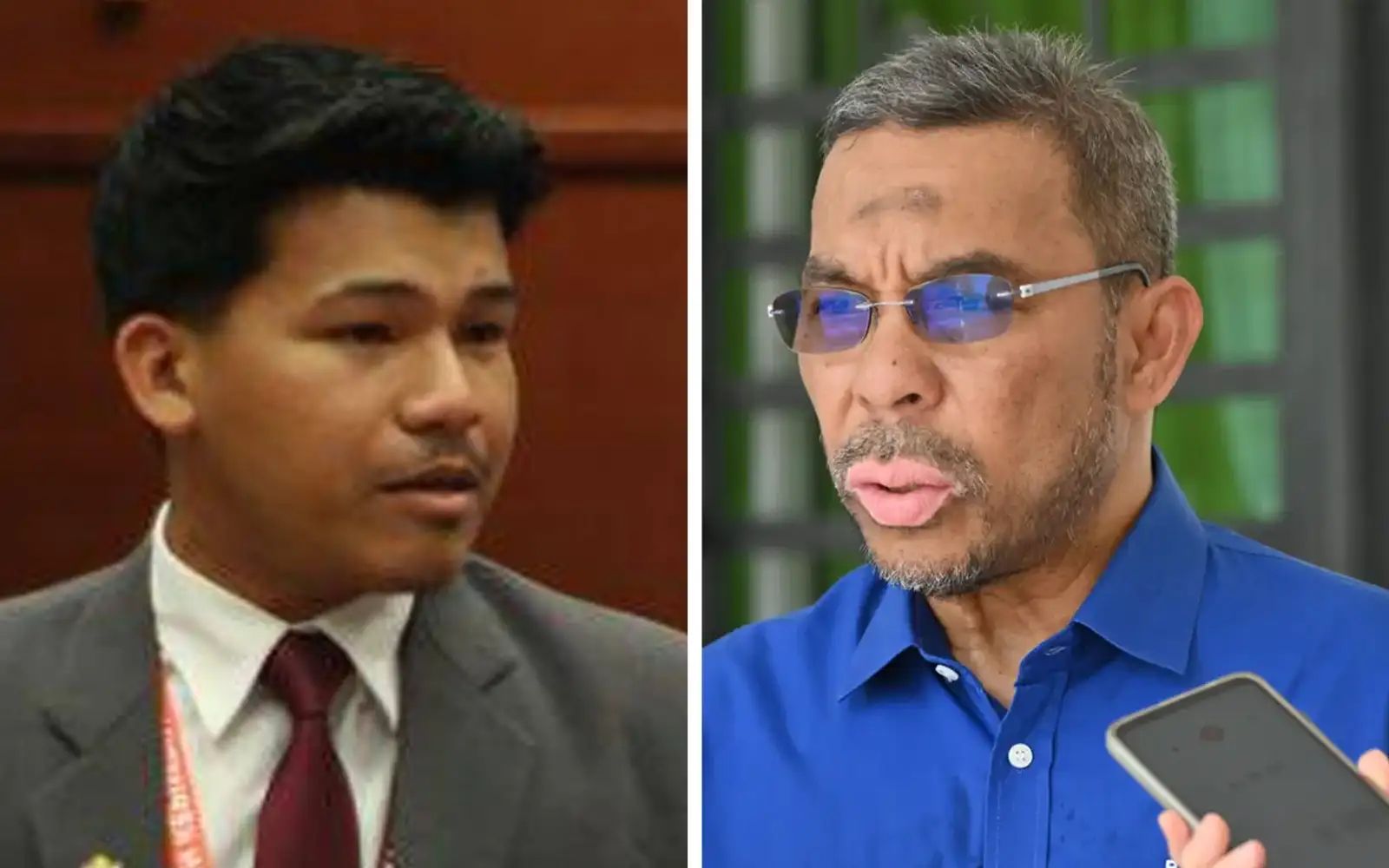 Nik Alif Aiman Abdul Ariffahmi (left) with Beruas Umno chief Azhar Ahmad tile pic 2626
