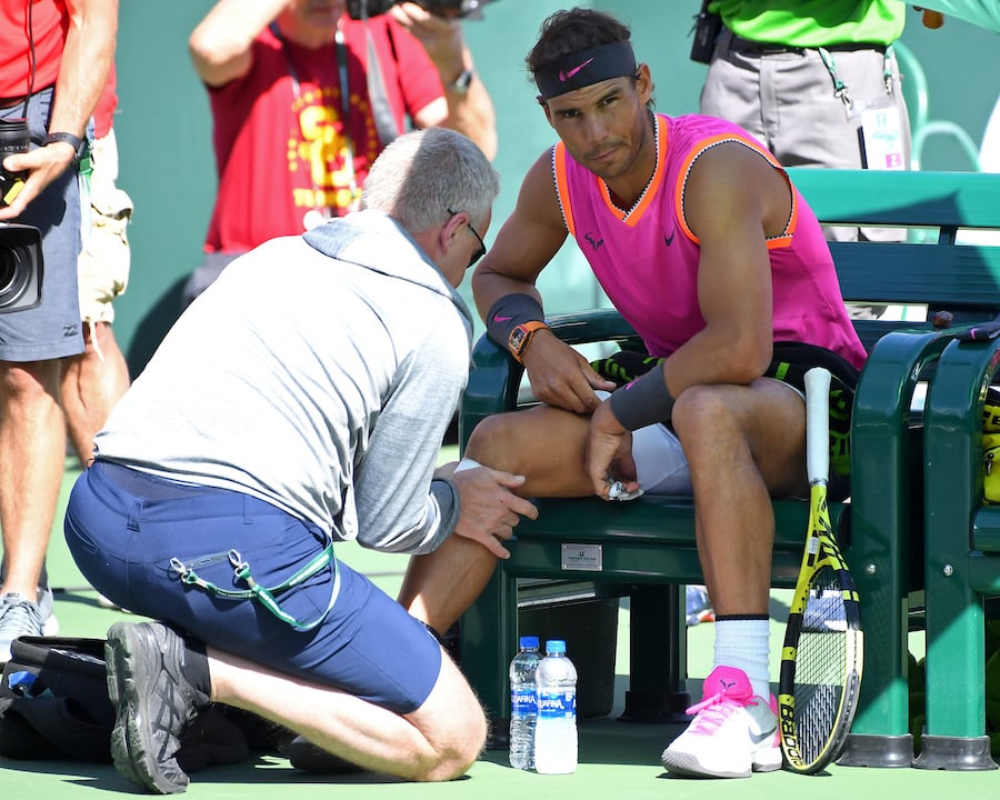 Sad Nadal pulls out of Indian Wells with knee injury