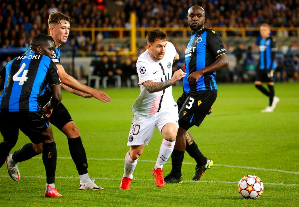 PSG disappoint against Brugge in Messi’s debut outing