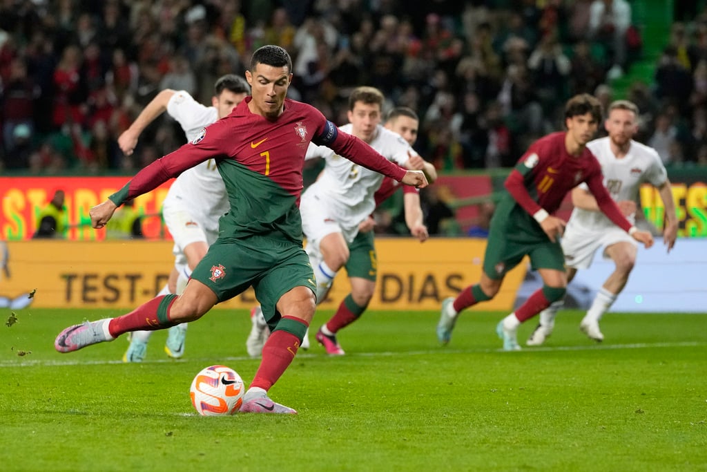 Ronaldo nets twice for Portugal in milestone appearance
