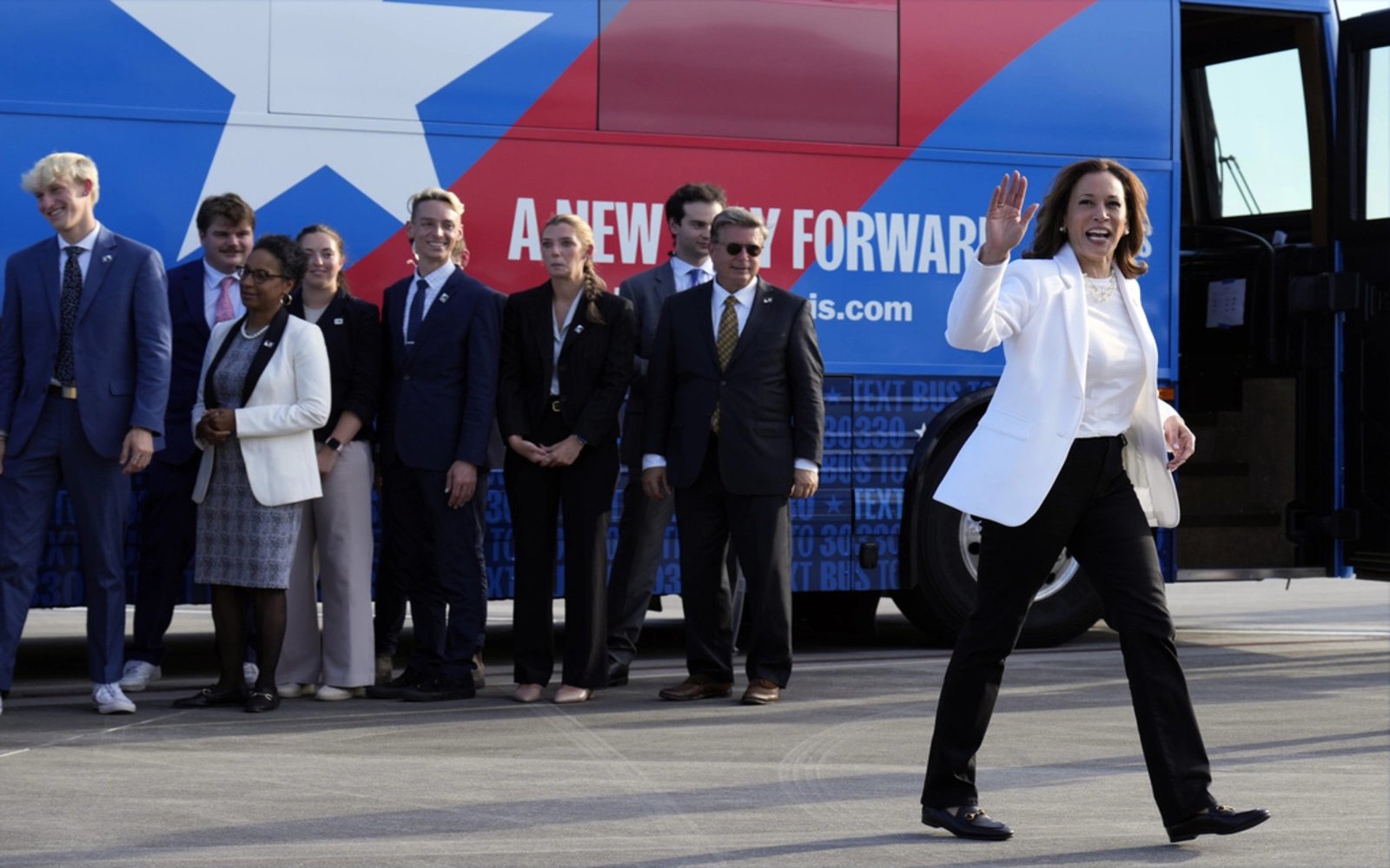 Harris calls on Trump to debate with mics ‘on the whole time’