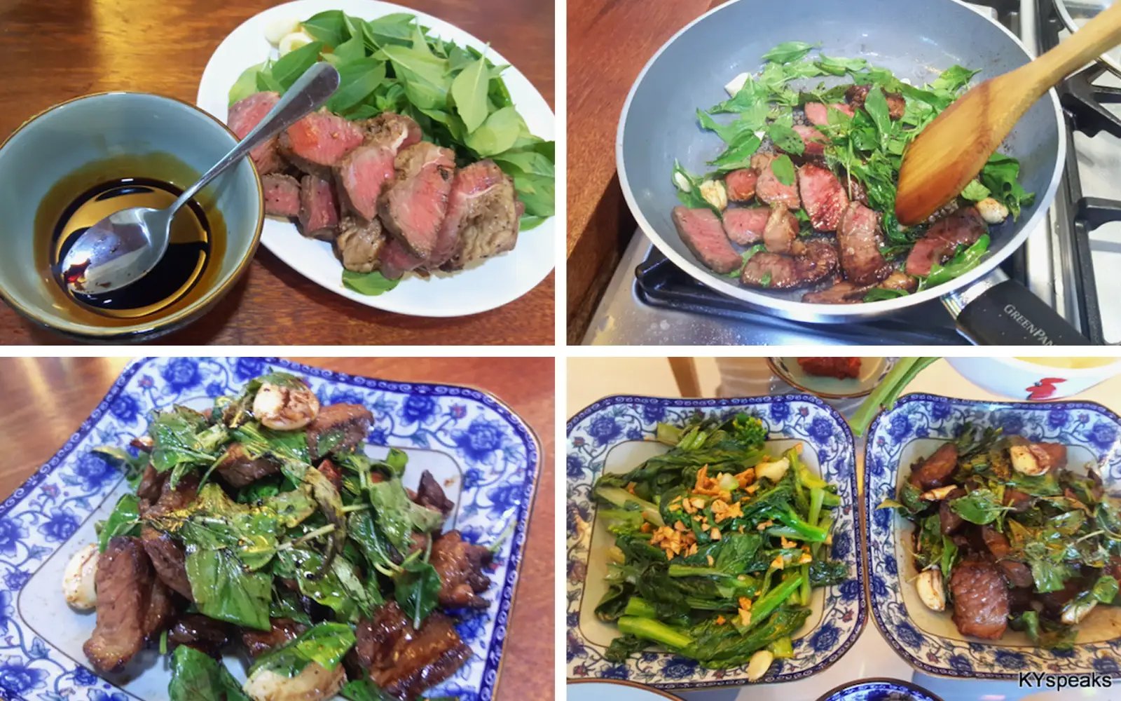 Simple, succulent stir-fried beef with basil