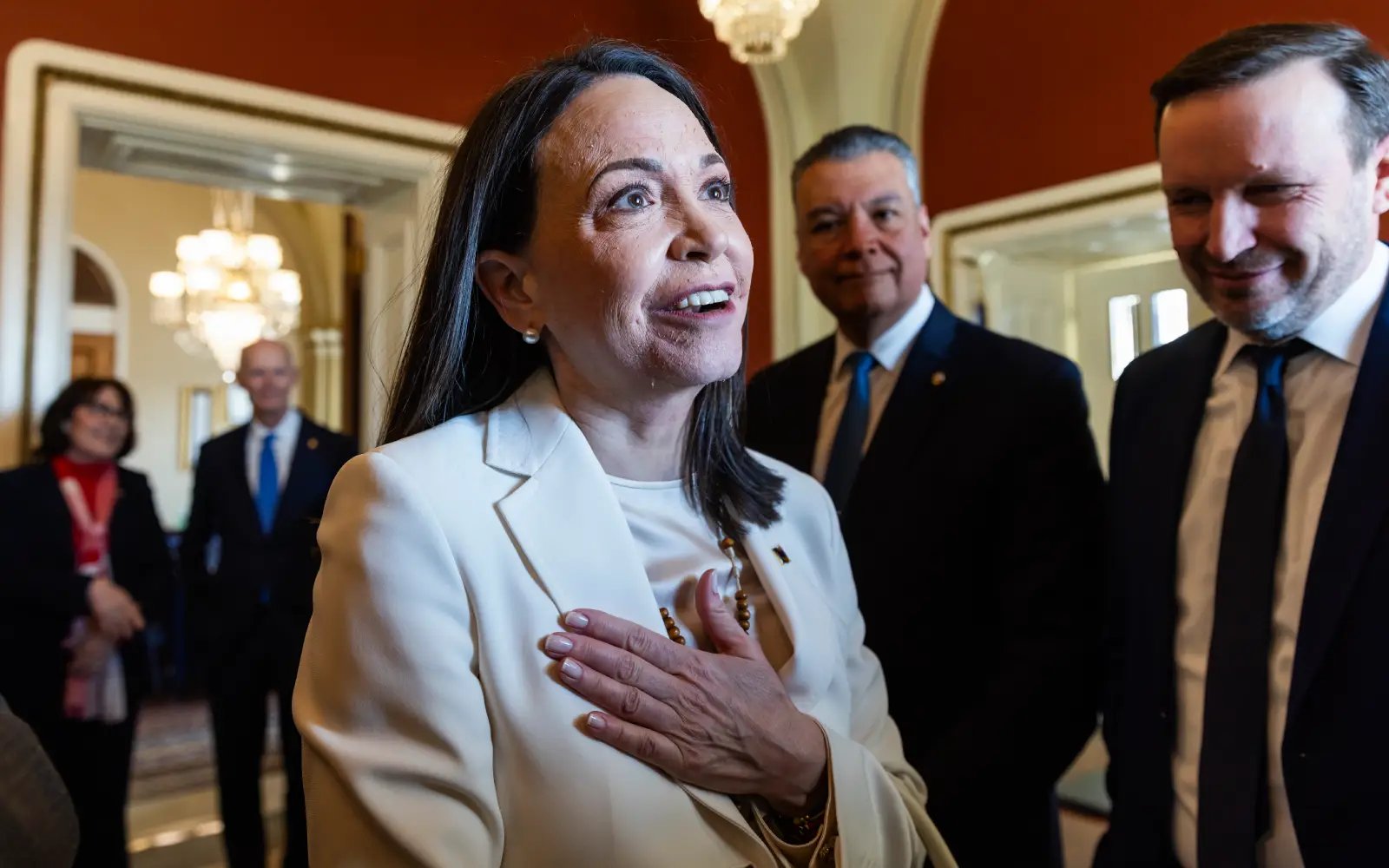 Venezuela’s Machado meets Trump for ‘positive’ talks