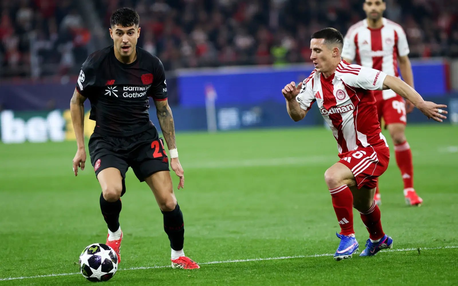 Schick steers Leverkusen past Olympiacos in Champions League