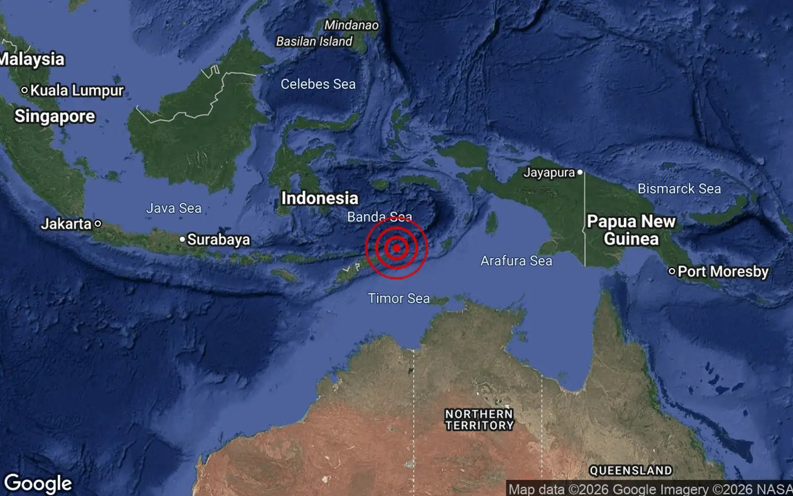 6.0-magnitude quake strikes Banda Sea in Indonesia
