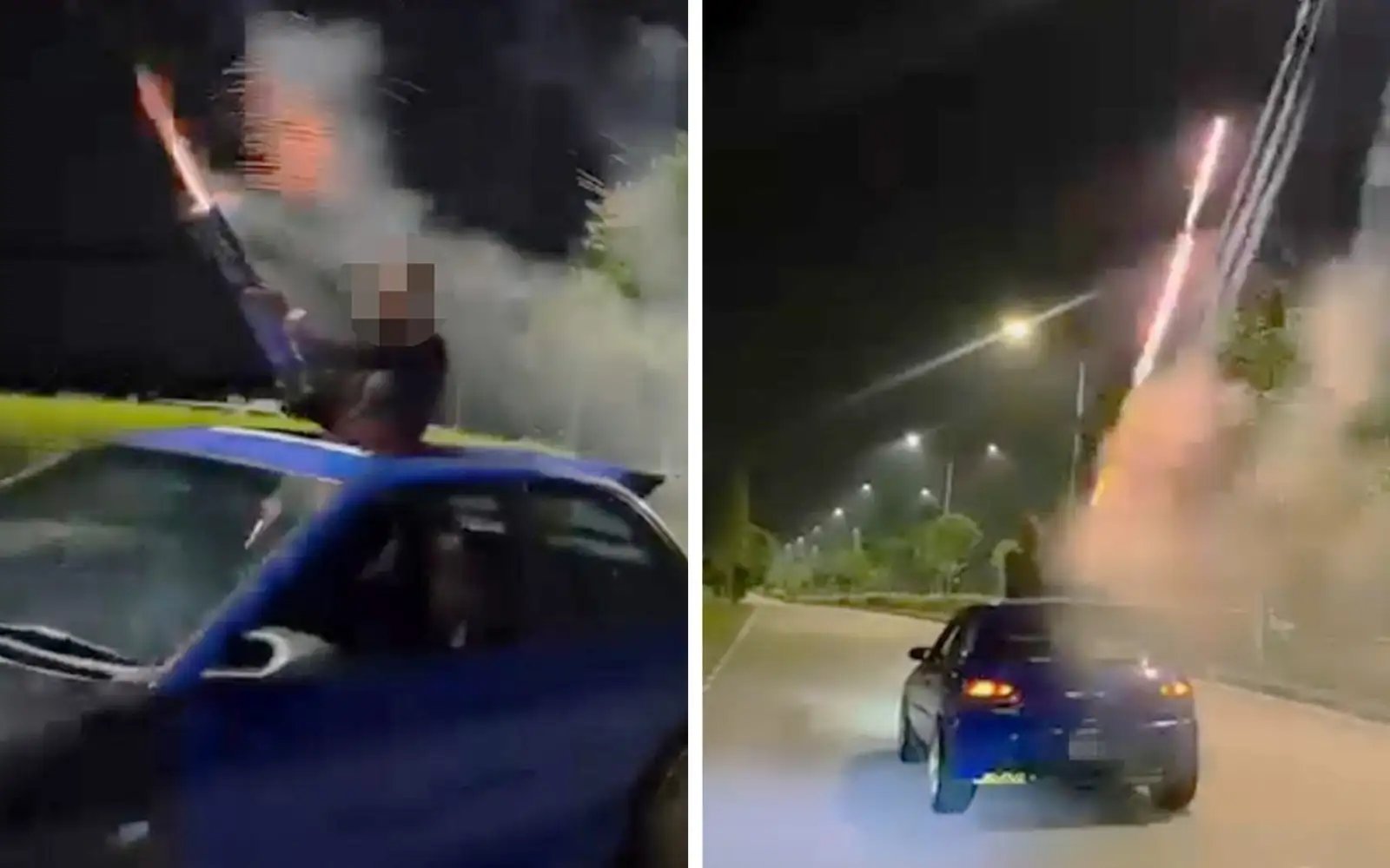 2 ditahan berkait kes main mercun dari ‘sunroof’ kereta