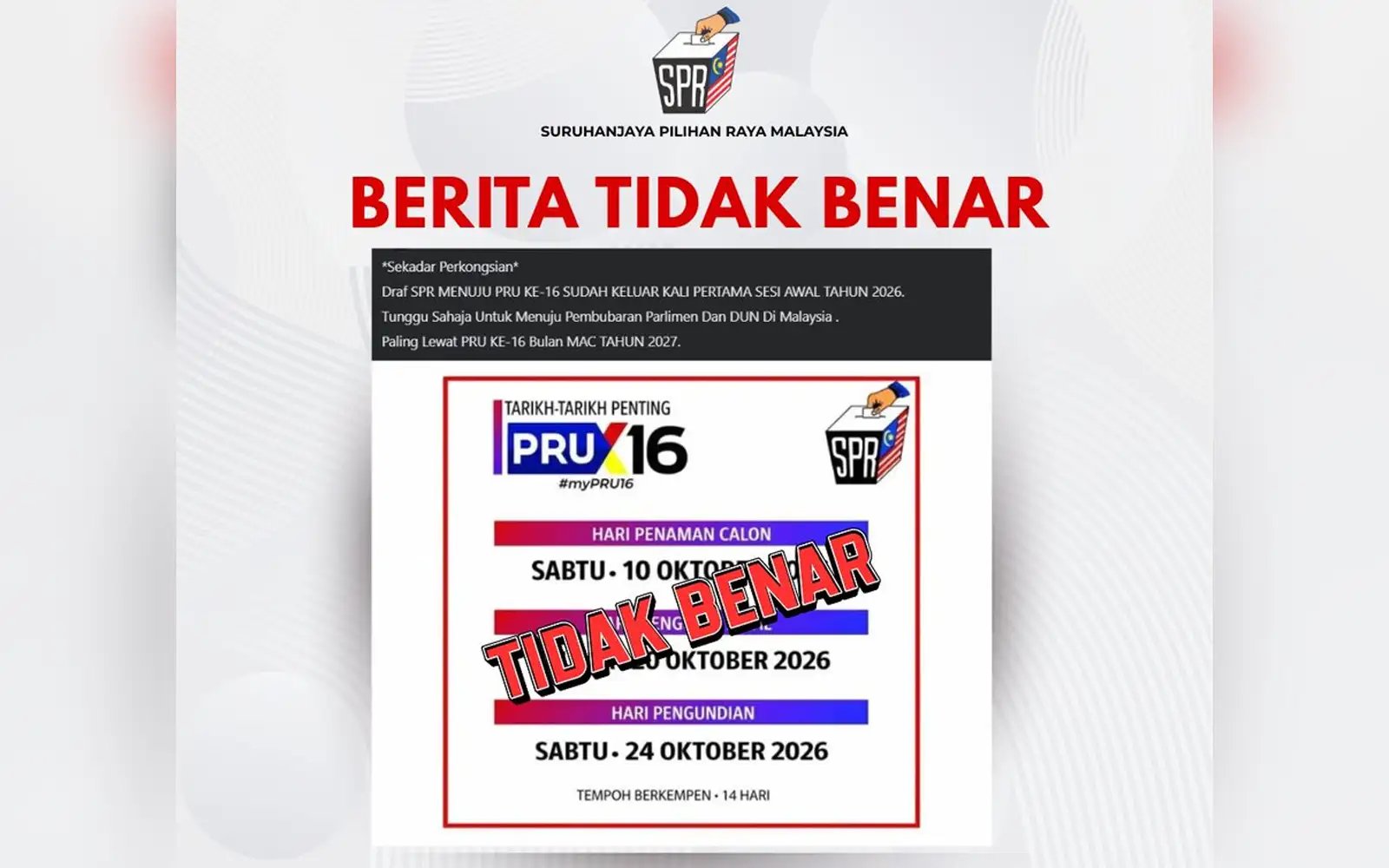 EC denies viral claims of GE16 on Oct 24