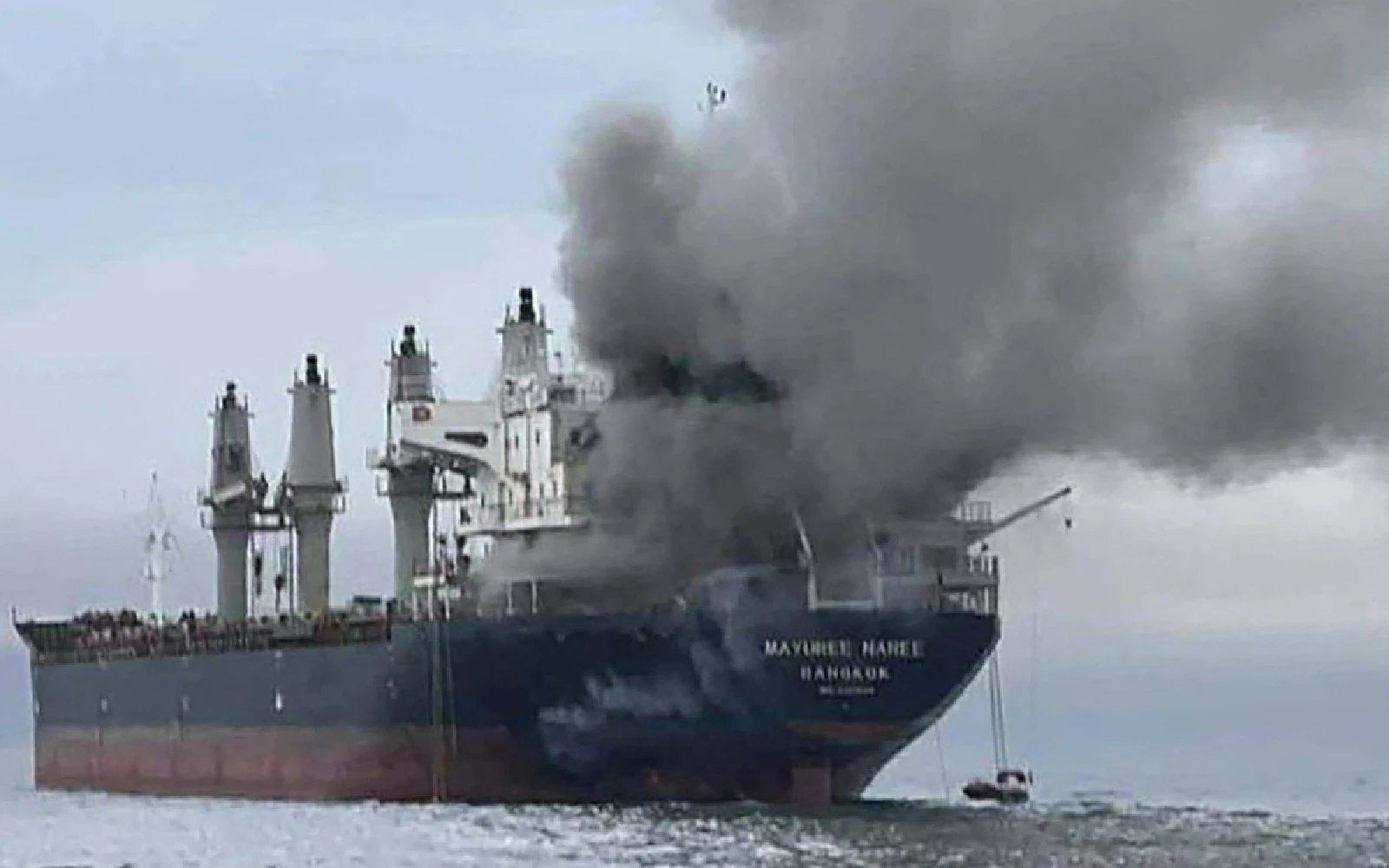 Three crew ‘believed trapped’ aboard Thai ship attacked in Gulf