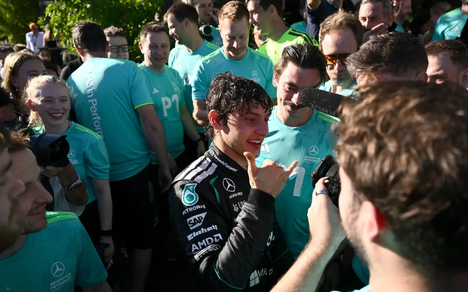 Antonelli takes record pole in China as Mercedes dominate