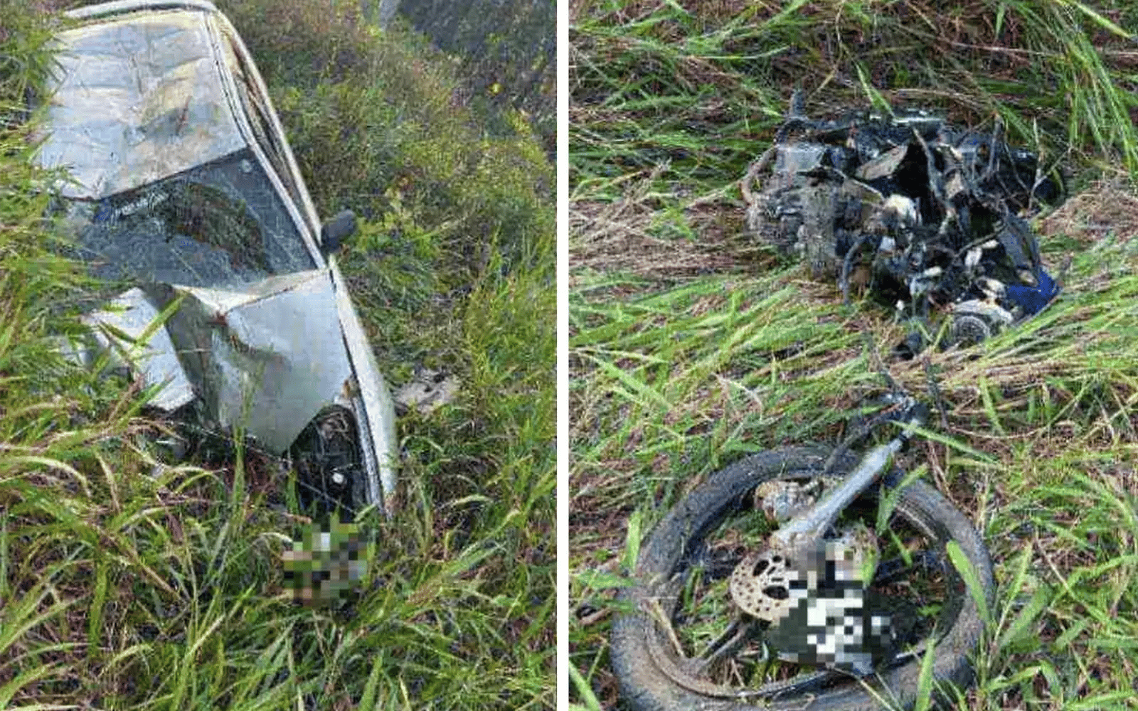 2 beranak maut motosikal bertembung kereta