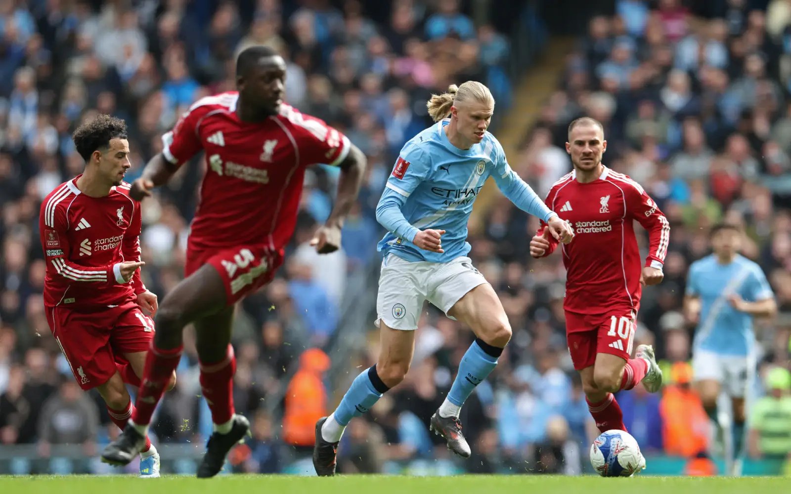 Haaland’s treble destroys Liverpool as Man City reach FA Cup semis