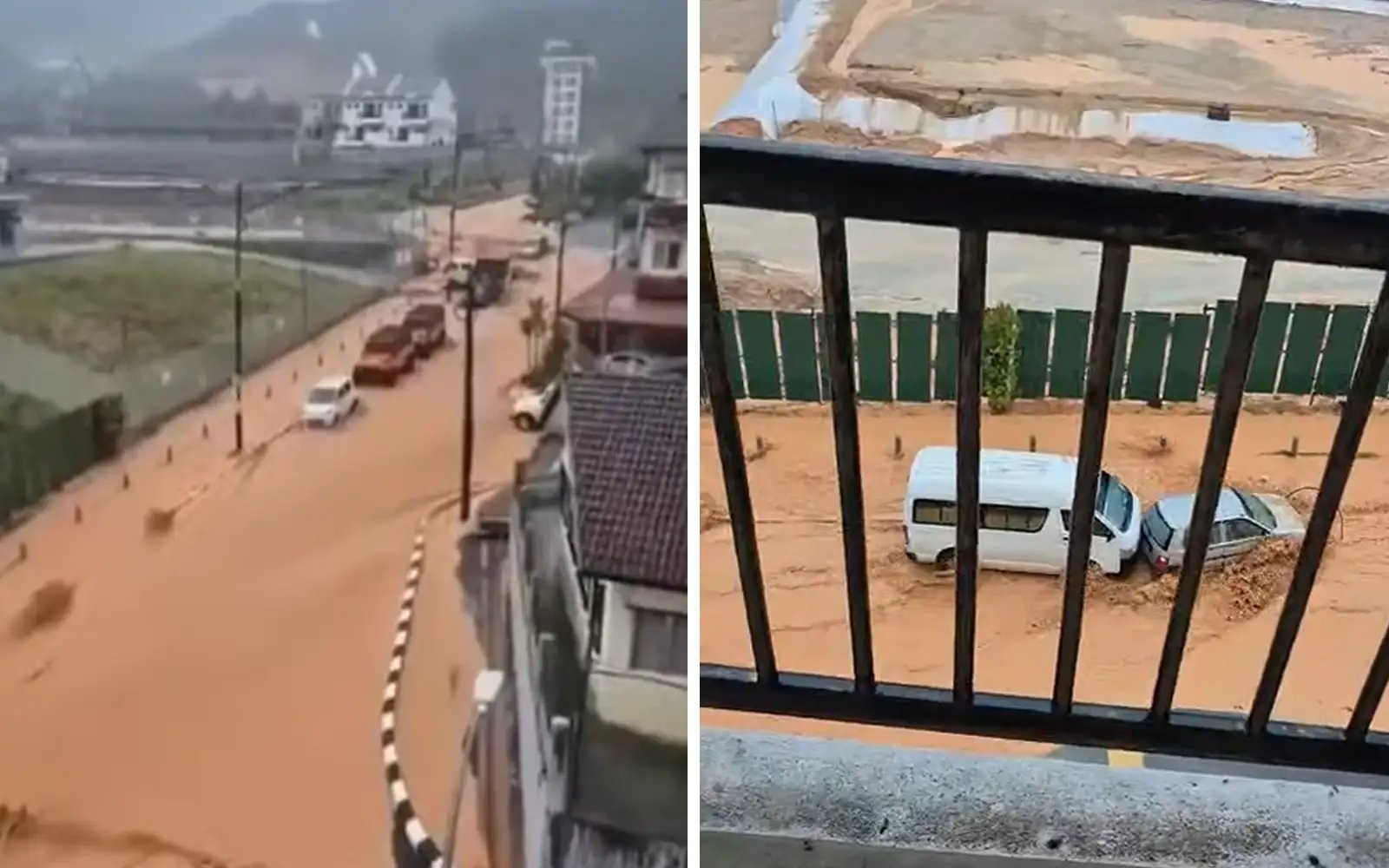 Heavy rain triggers flash floods in Cameron Highlands