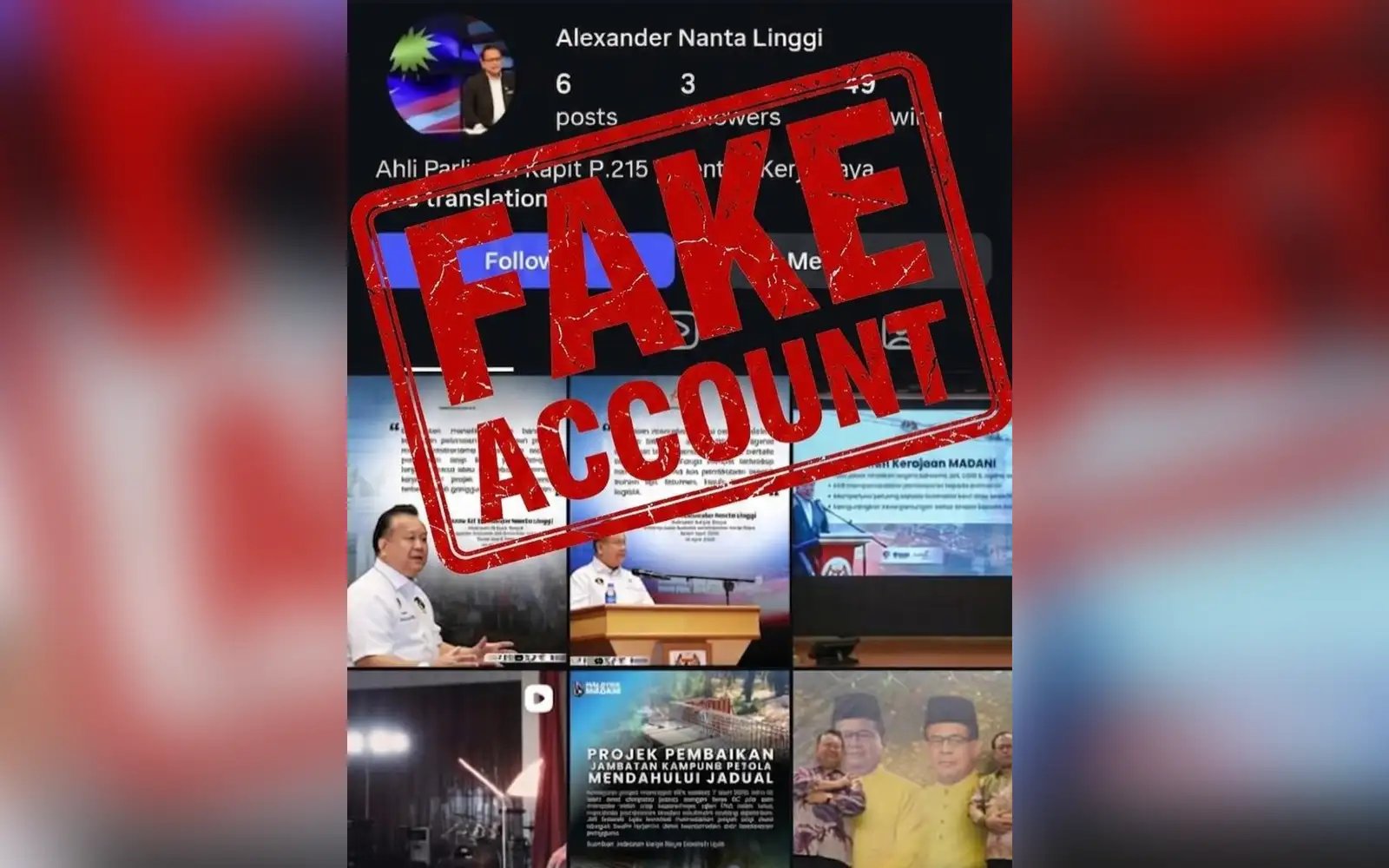 Awas akaun IG menyamar, Alexander Nanta Linggi gesa waspada