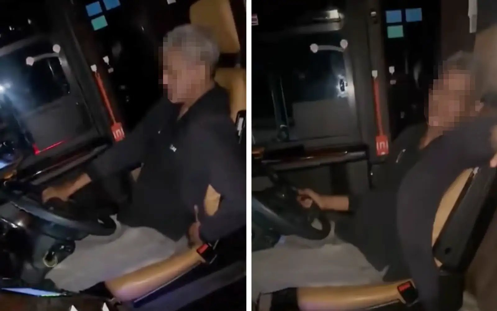 Polis kesan pemandu bas santai pandu sebelah tangan