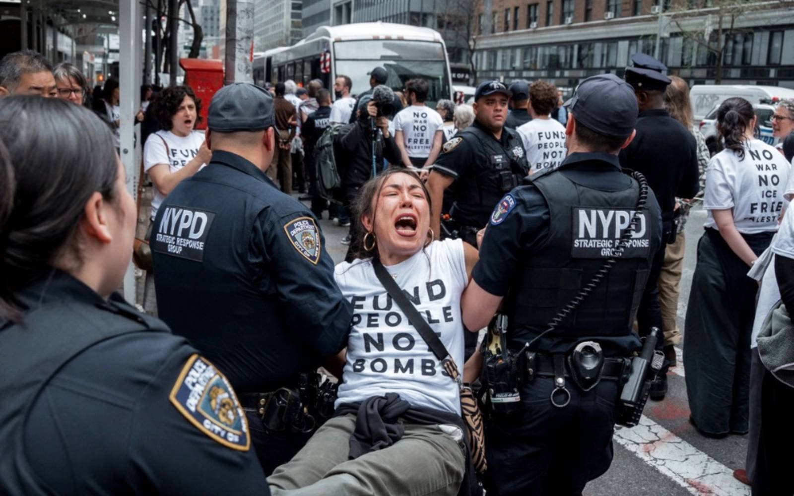 Dozens of pro-Palestinian protesters detained at New York demo