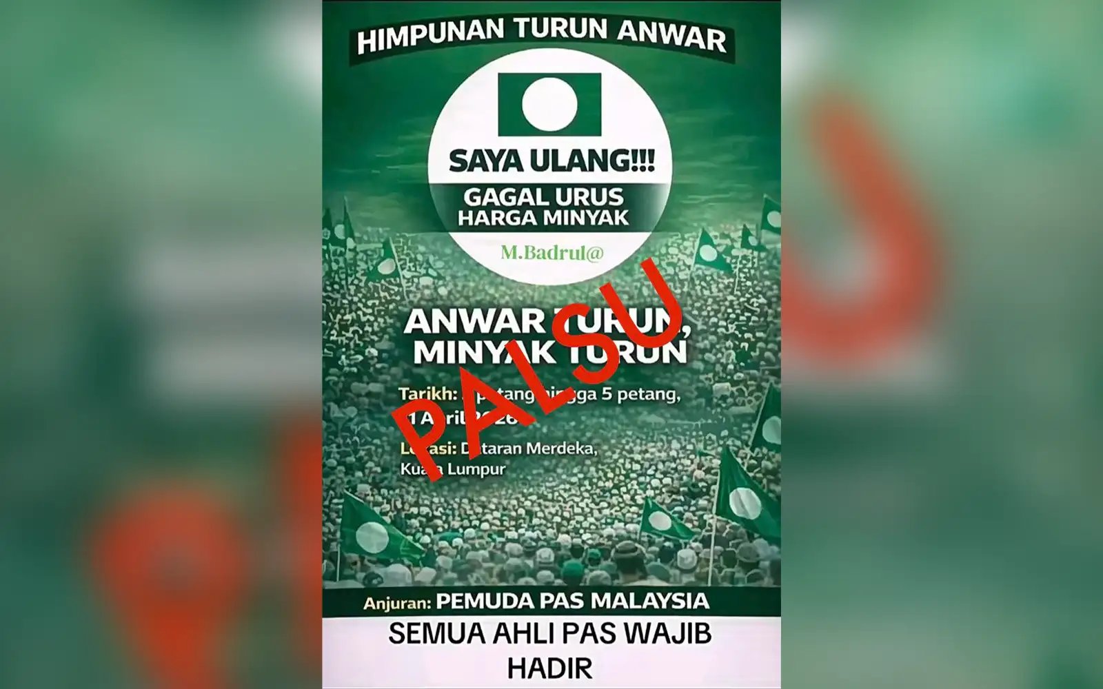 Bukan ‘standard’ PAS, Pemuda nafi anjur ‘Himpunan Turun Anwar’
