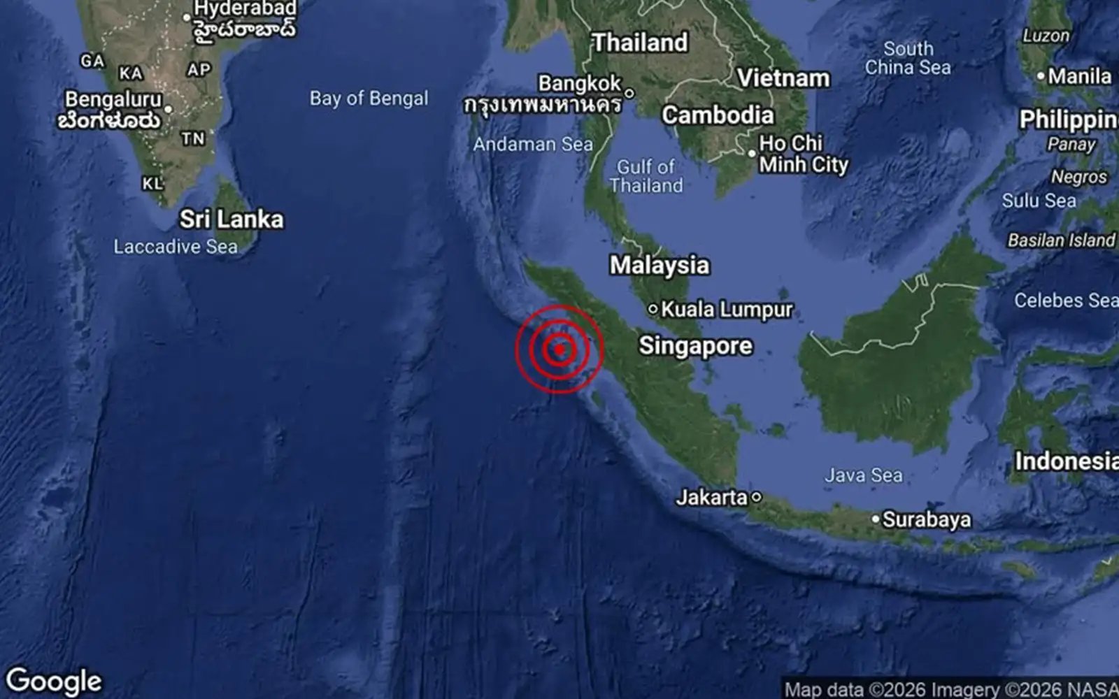 Gempa bumi sederhana landa Sumatera utara