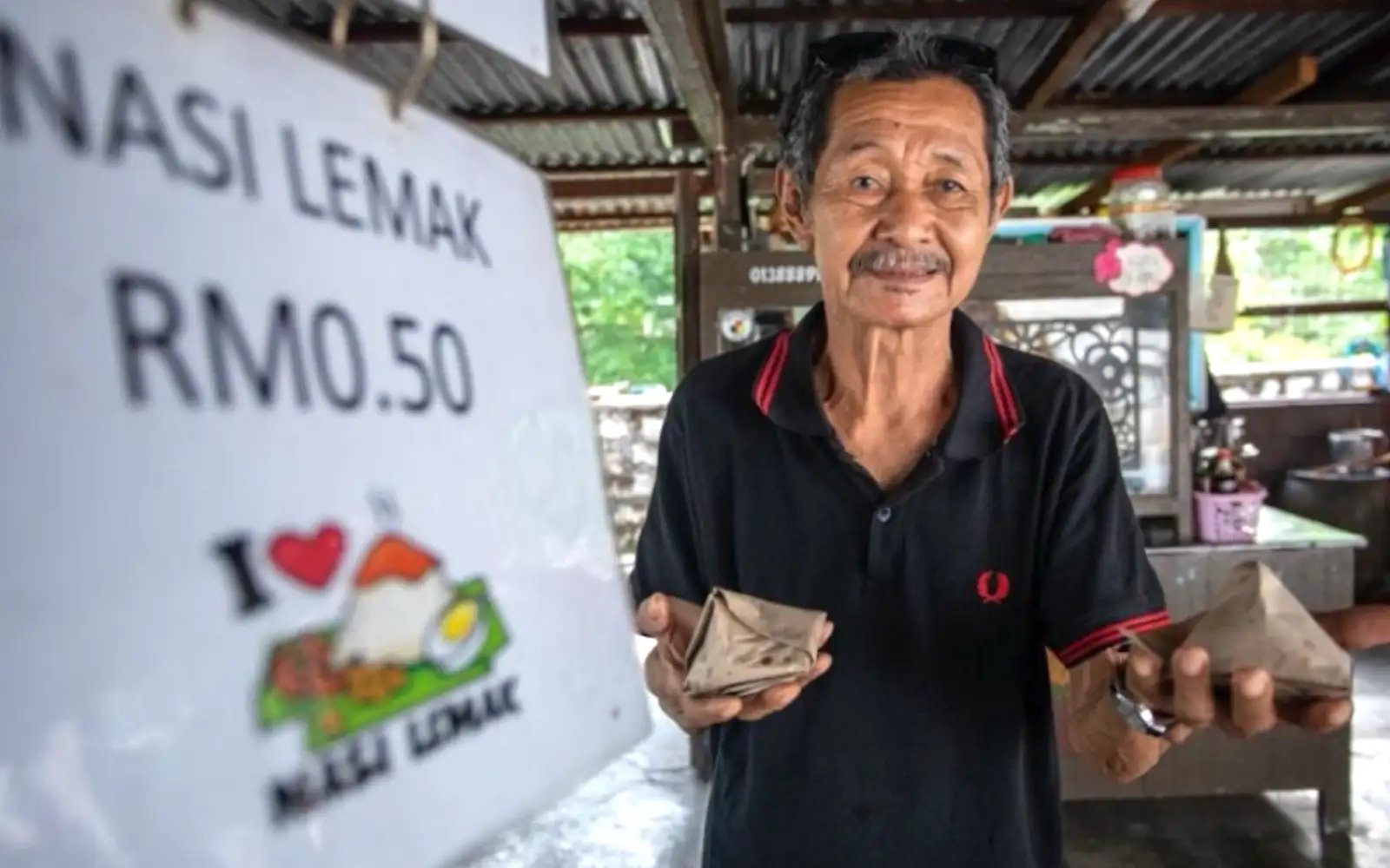 This Perak stall still sells nasi lemak for 50 sen