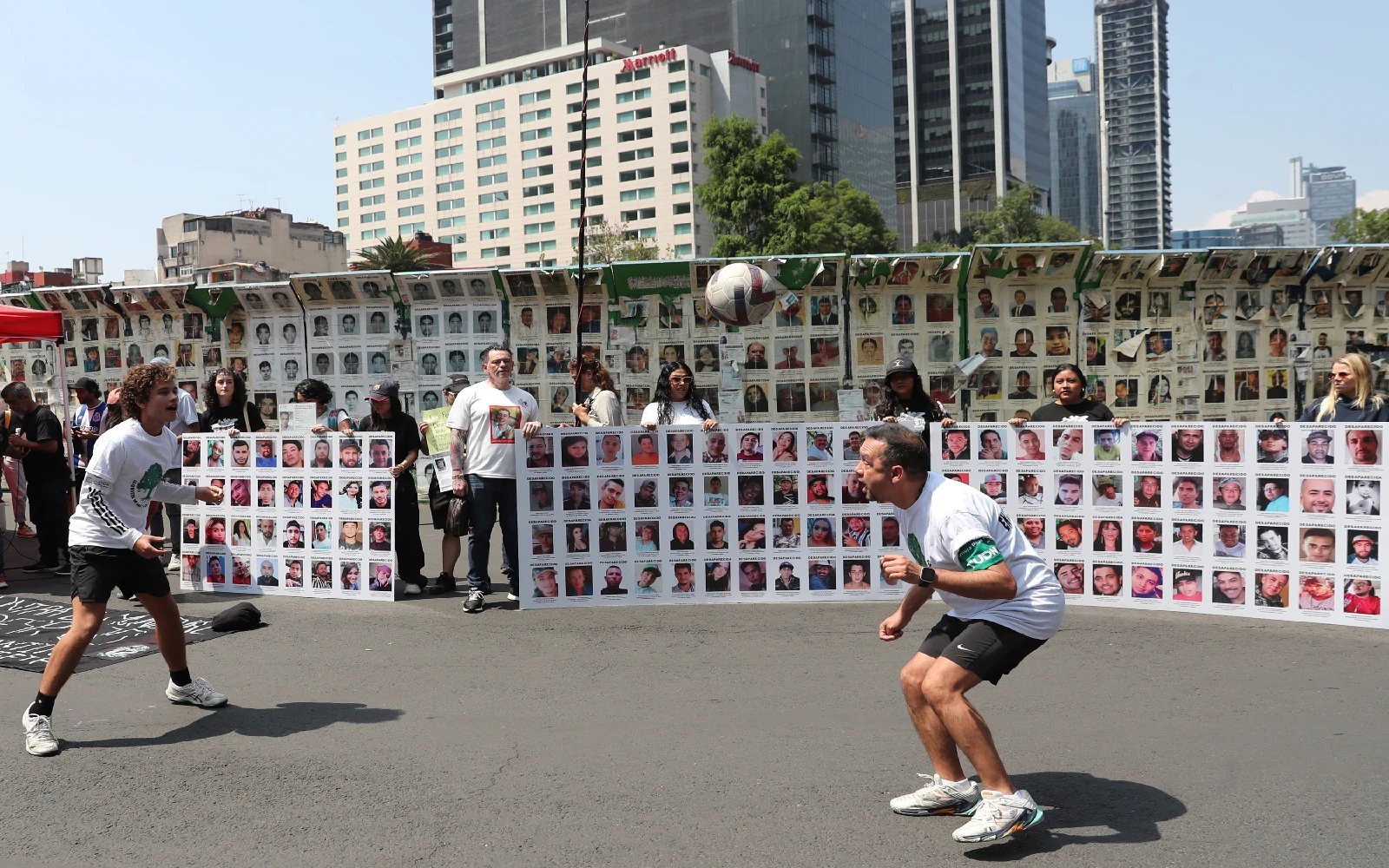 Activists campaign for Mexico’s missing people near World Cup stadium