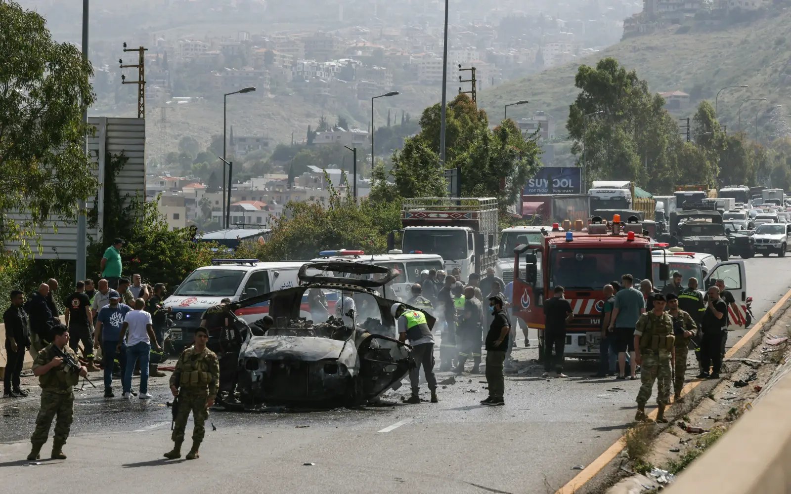 Israel strikes cars on highway south of Beirut