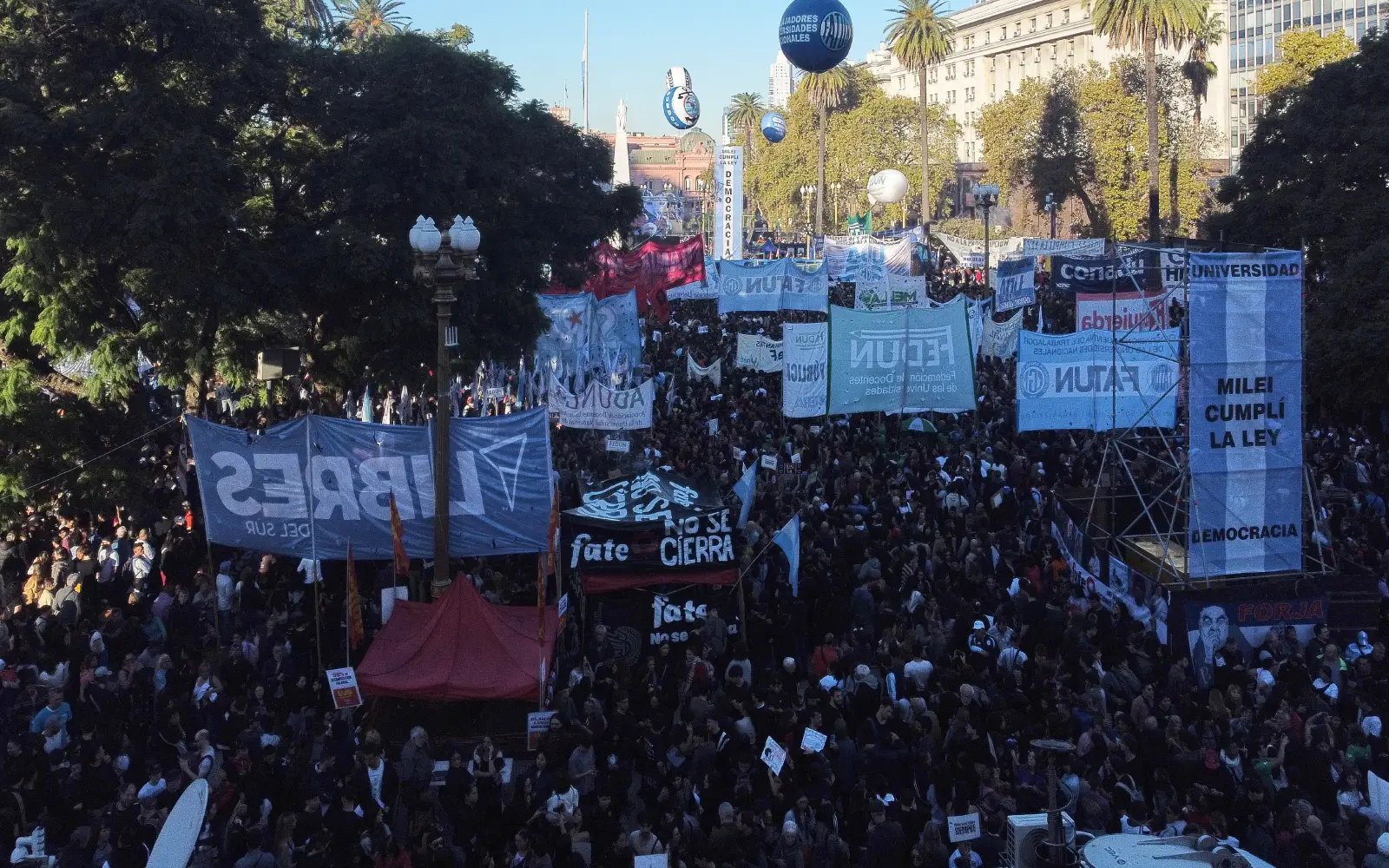Tens of thousands demonstrate in Argentina over Milei’s university cuts