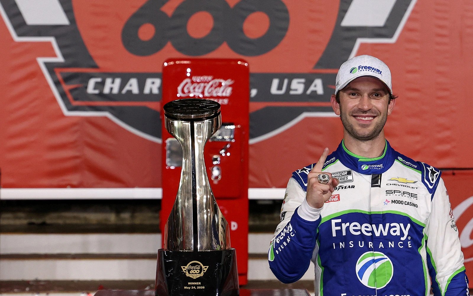 Daniel Suarez dedicates Coca-Cola 600 win to late friend Kyle Busch