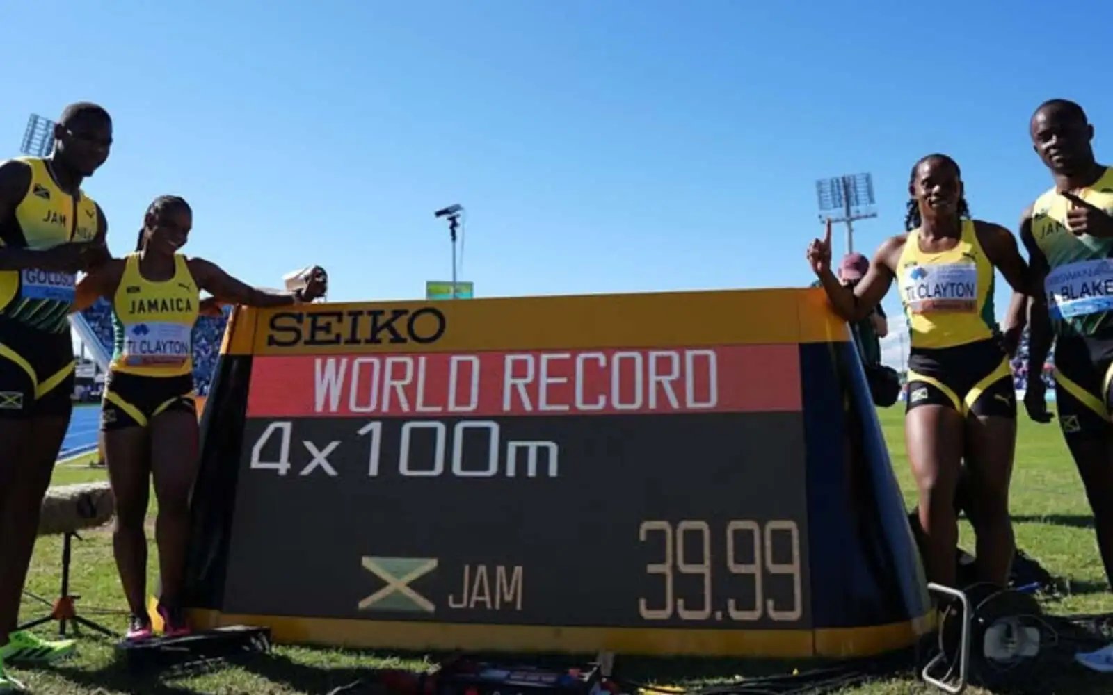 Jamaica breaks mixed 4x100m relay world record