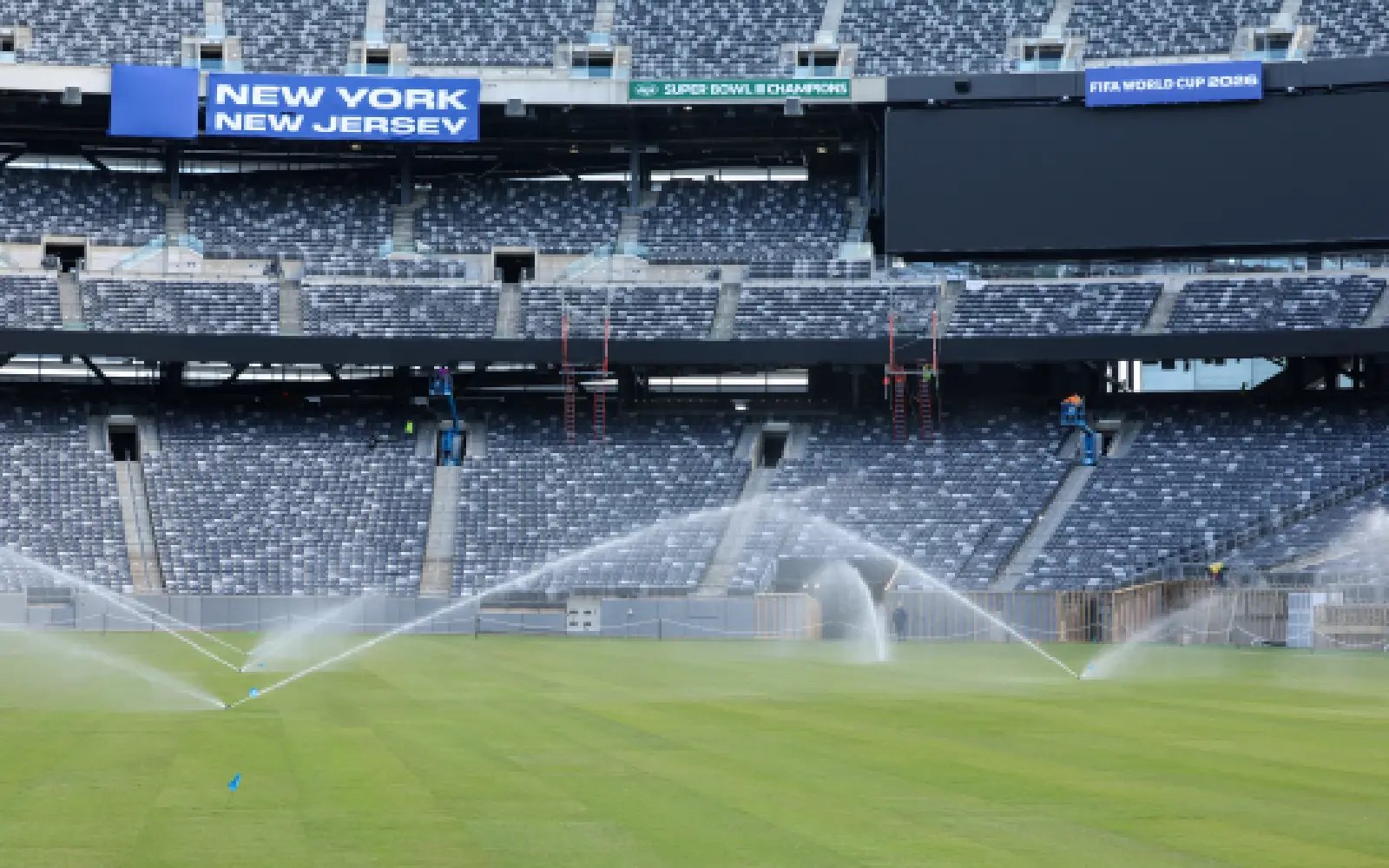 Pitch for World Cup final installed at US stadium