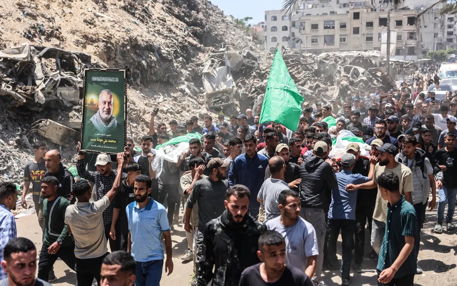 Palestinians mourn slain Hamas militant chief as Israel escalates Gaza attacks