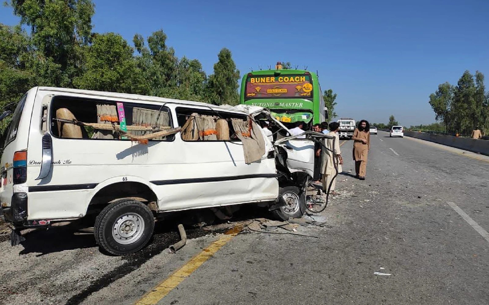 17 dead, 10 injured in Pakistan as van hits parked bus
