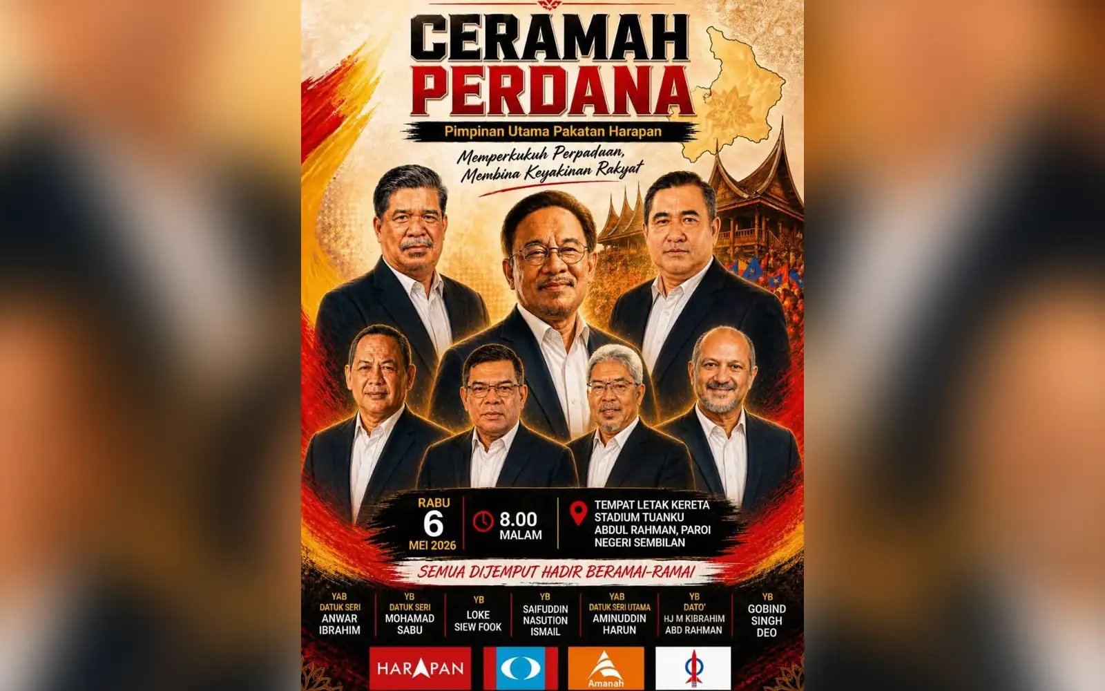 Ceramah perdana PH di Paroi Rabu depan di tengah kemelut politik N Sembilan